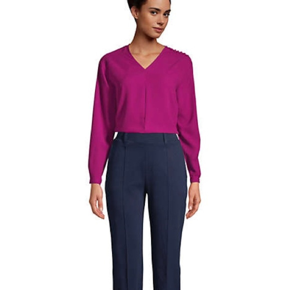 Lands End Magenta Blouse
